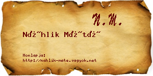 Náhlik Máté névjegykártya