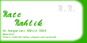mate nahlik business card