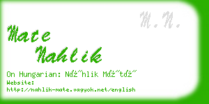 mate nahlik business card